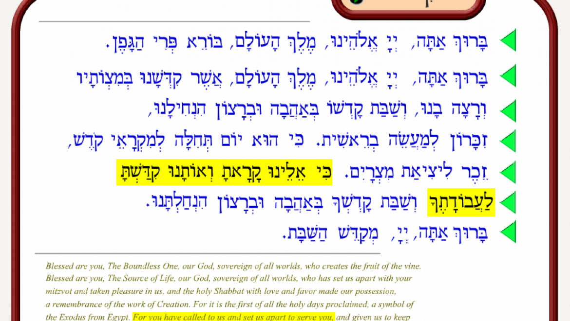 Reconstructionist Kiddush and the Concept of Chosenness